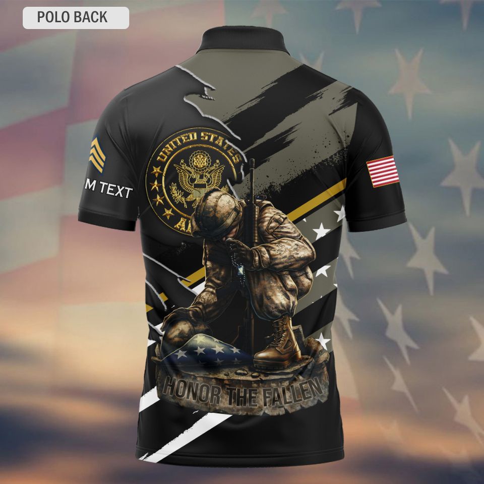 Customized U.S Veteran Honor The Fallen Polo Shirt – Gift for Veterans