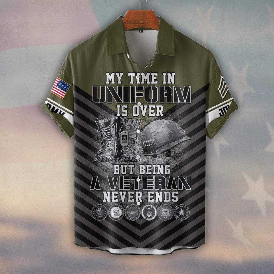 Customized U.S Veteran Hawaiian Shirt