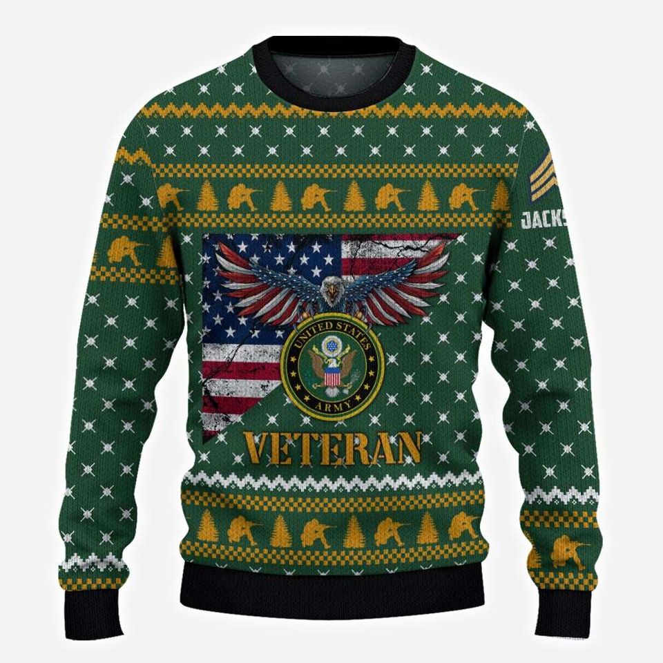 United States AM Veteran Bald Eagle Sweater