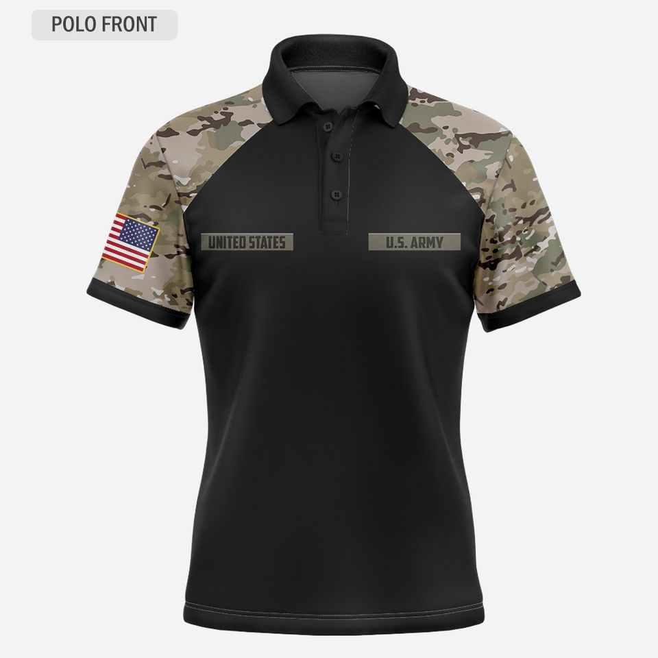 Personalized Camouflage I’m A Grumpy Old Army Veteran Polo Shirt – Gift for Veterans