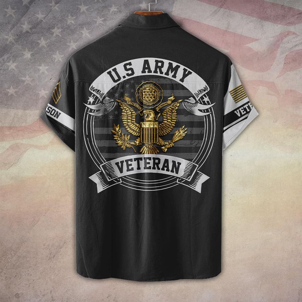Customized US Veteran Proudly Served Hawaiian Shirt