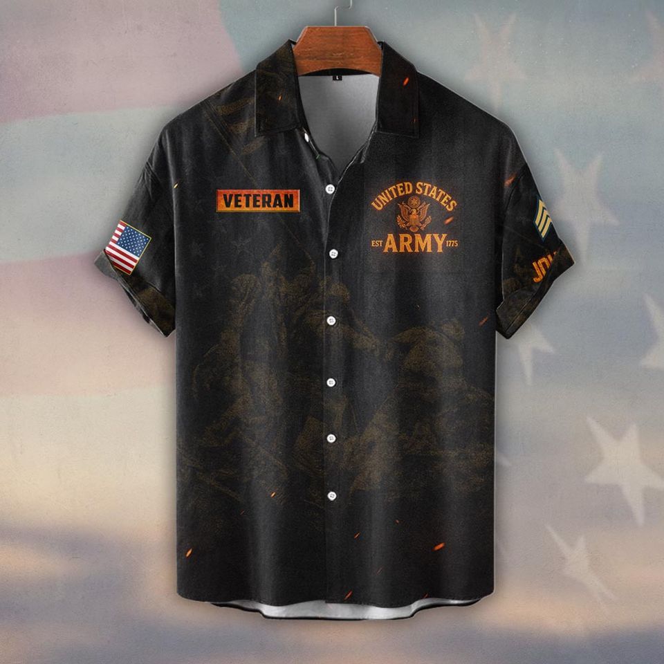 Customized U.S Veteran Hawaiian Shirt