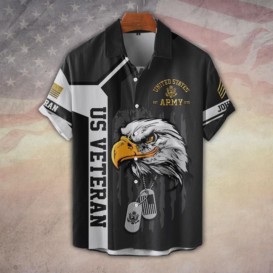 Customized US Veteran Proudly Served Hawaiian Shirt