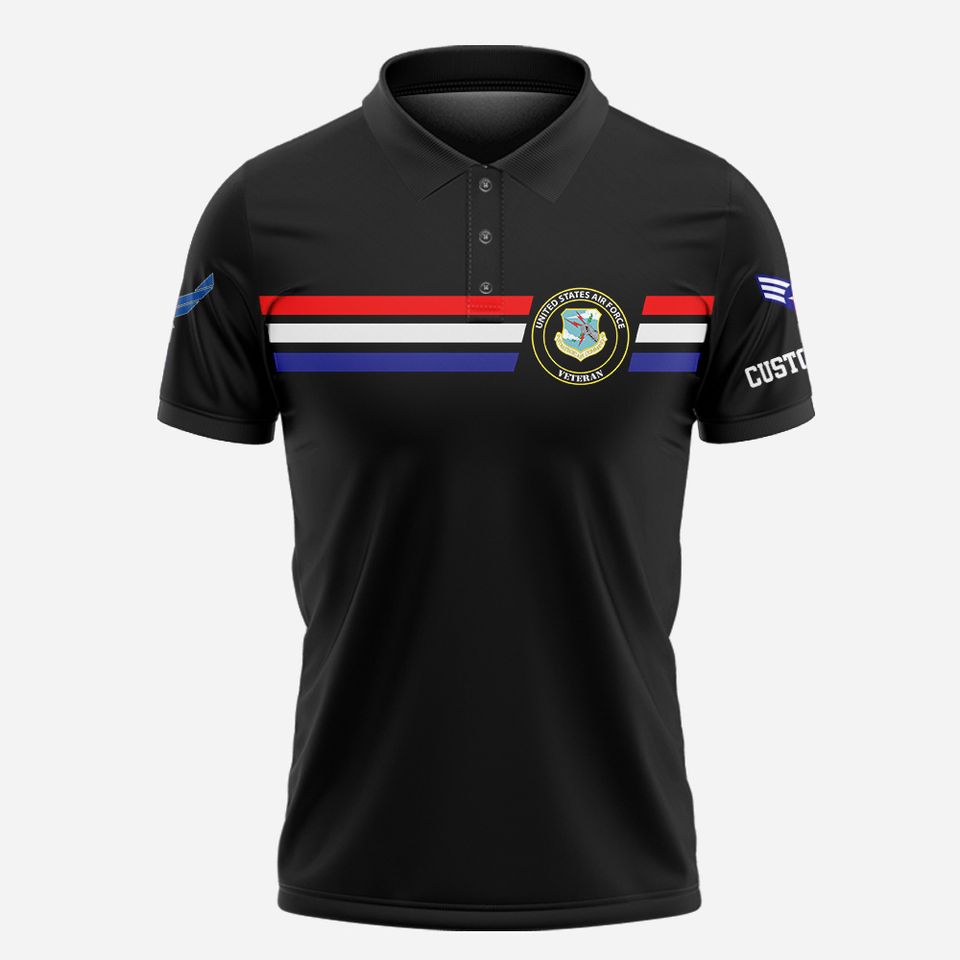 Customized USAF Command Polo Shirt – Gift for Veterans