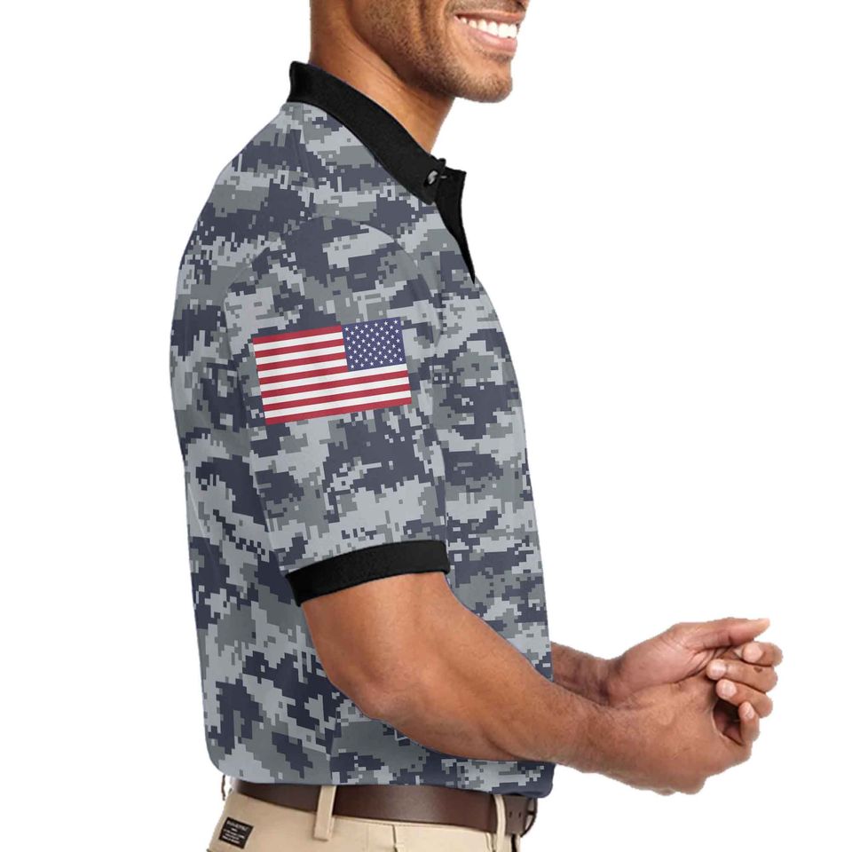 Customized U.S. Veteran Camouflage Polo Shirt