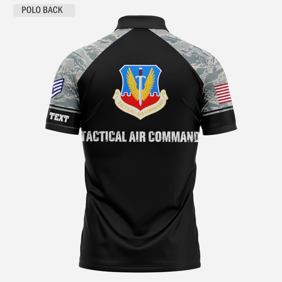 Customized USAF Command Camouflage Polo Shirt – Gift for Veterans