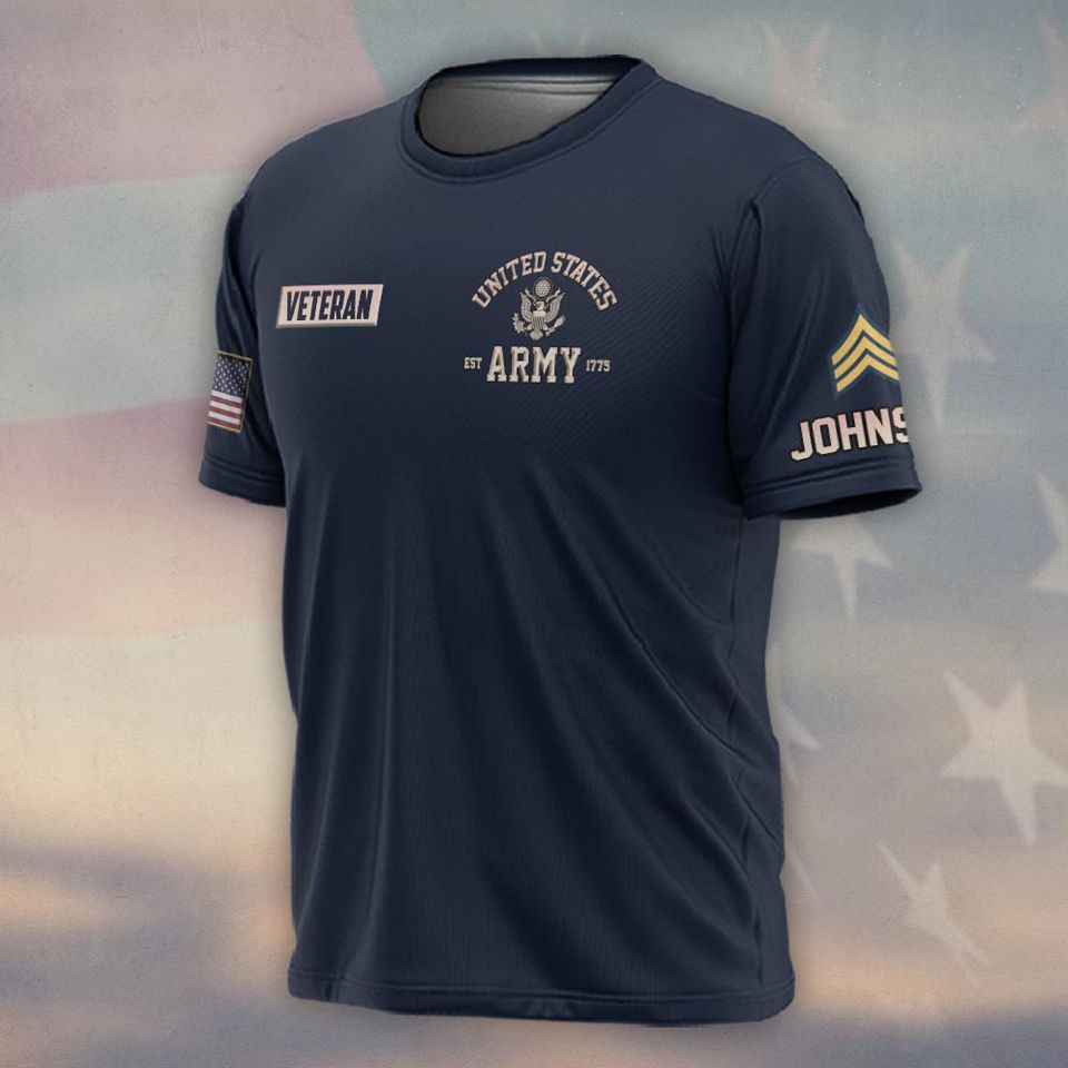 Customized US Veteran Proud T-Shirt
