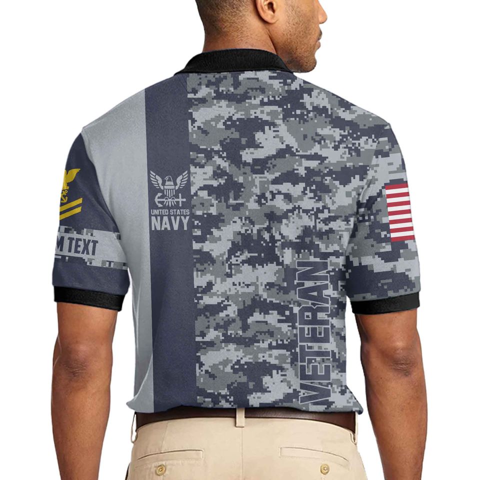 Customized U.S. Veteran Camouflage Polo Shirt