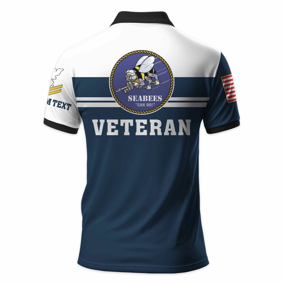 Customized US Navy Seabees Veteran Polo Shirt