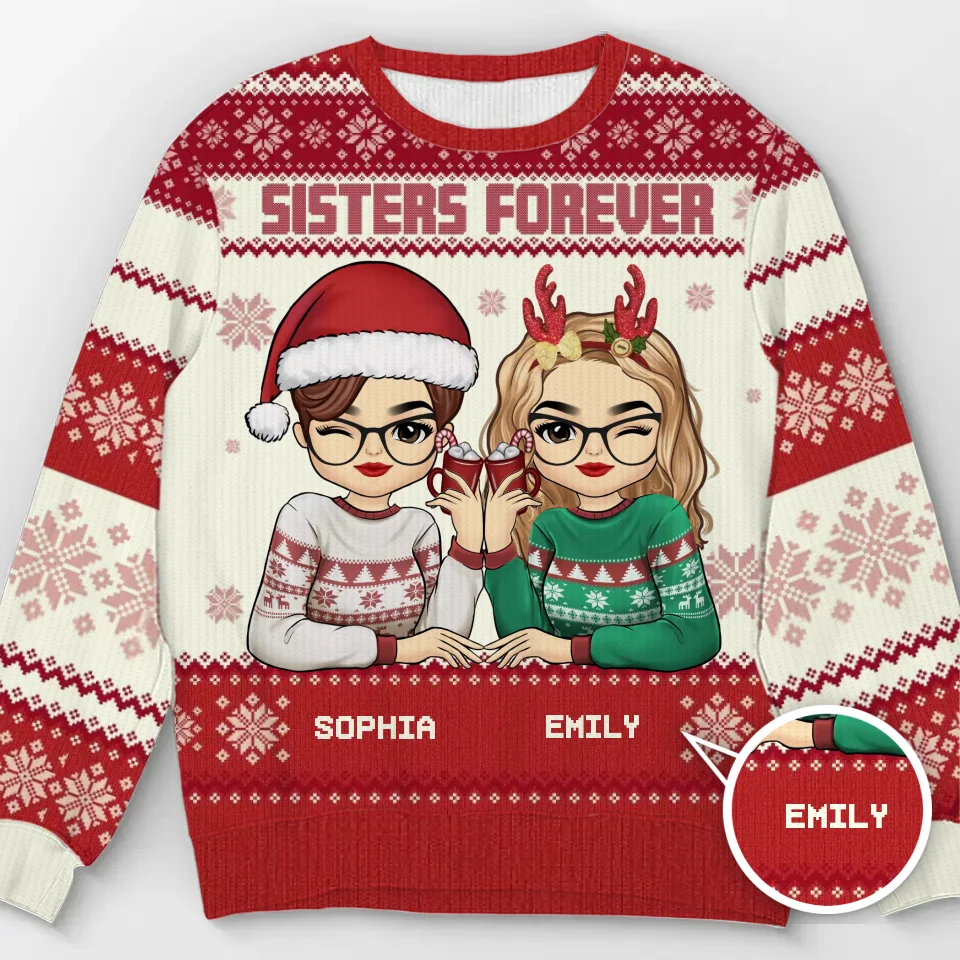 Love Is Beautiful, Friendship Is Better - Besties Personalized Custom Ugly Sweatshirt