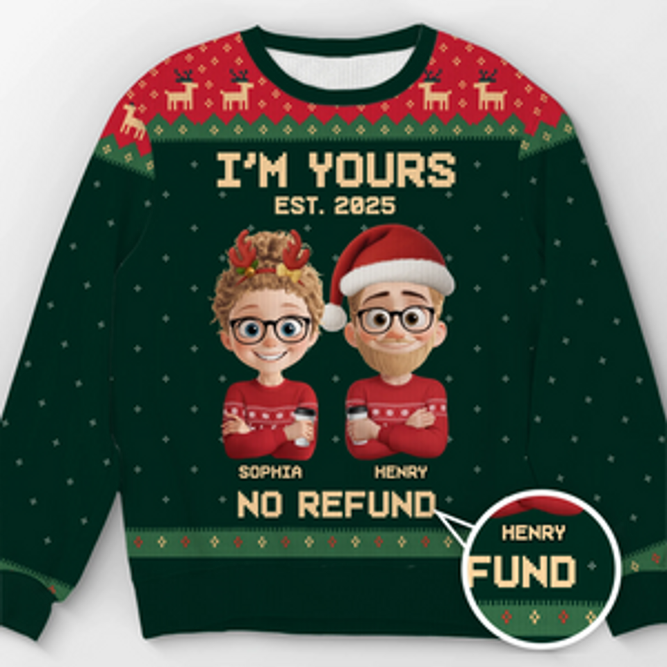 Custom Unisex Ugly Sweatshirt - Personalized Anniversary Christmas Wedding