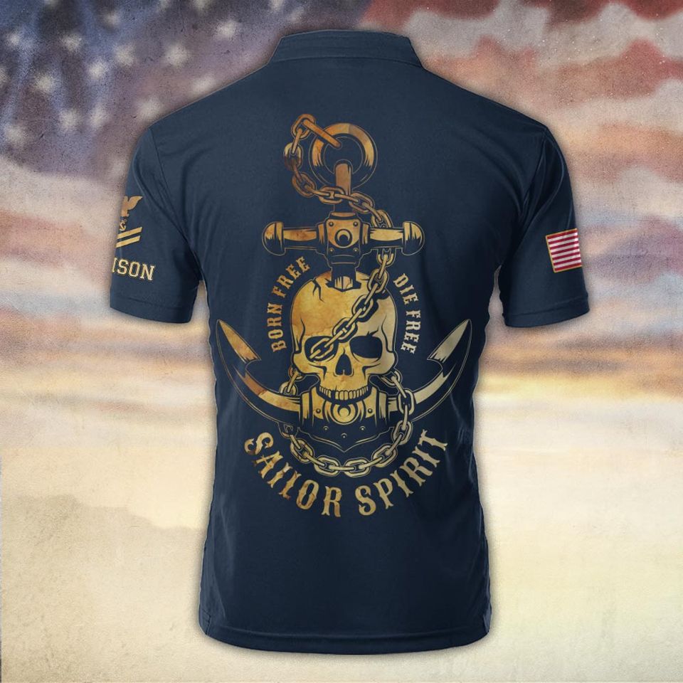 US Navy Born Free Bowling Jersey – Sailor Spirit