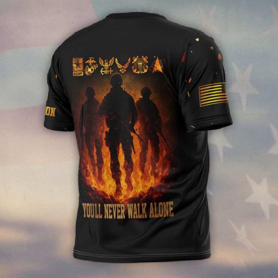 Customized U.S Veteran You’ll Never Walk Alone T-Shirt