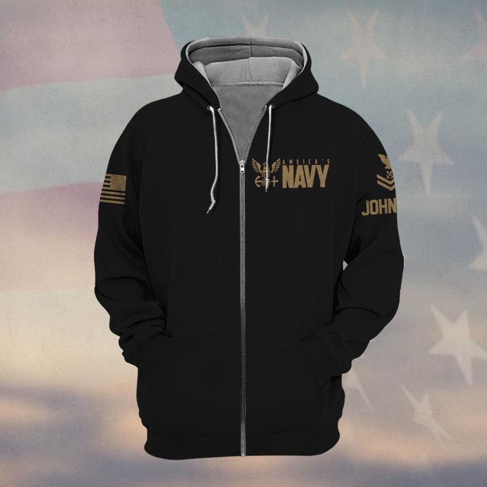 Customized U.S Navy Zip Hoodies