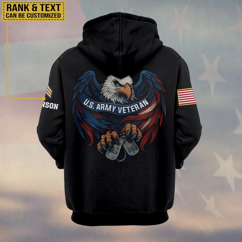 United States Military Eagle 3D Hoodie
