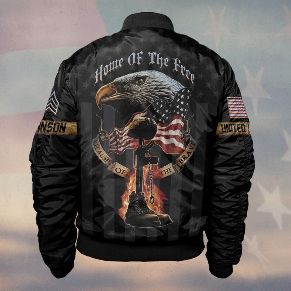 Customized Home Of The Free Because Of The Brave Bomber Jackets