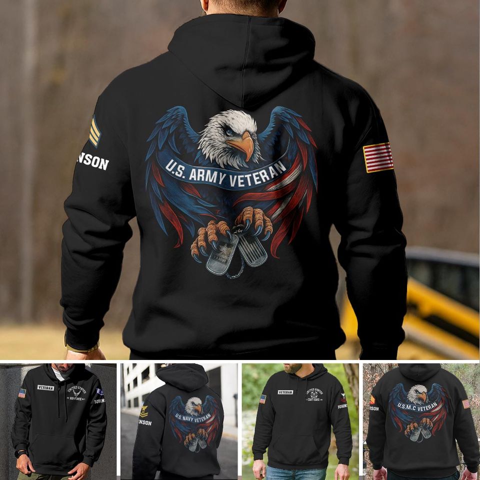 United States Military Eagle 3D Hoodie