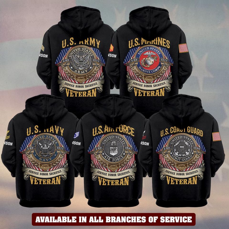 United States Veteran 3D Hoodie