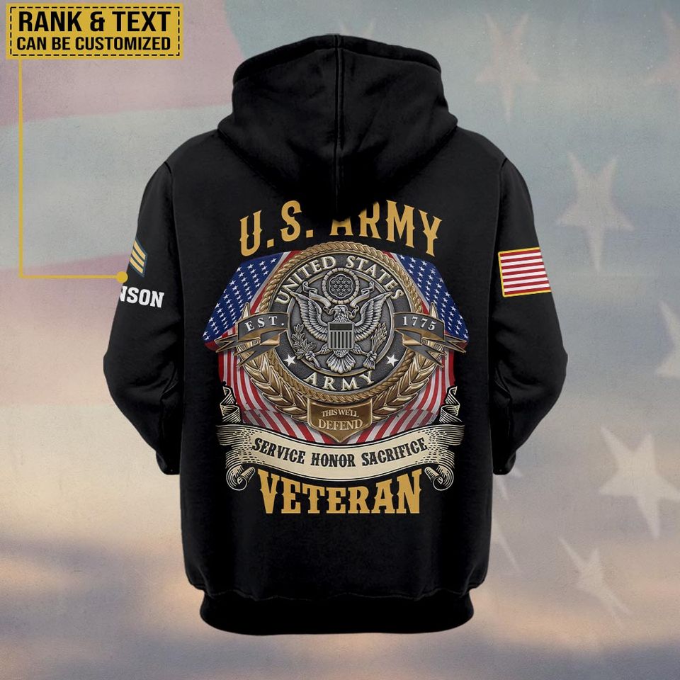United States Veteran 3D Hoodie