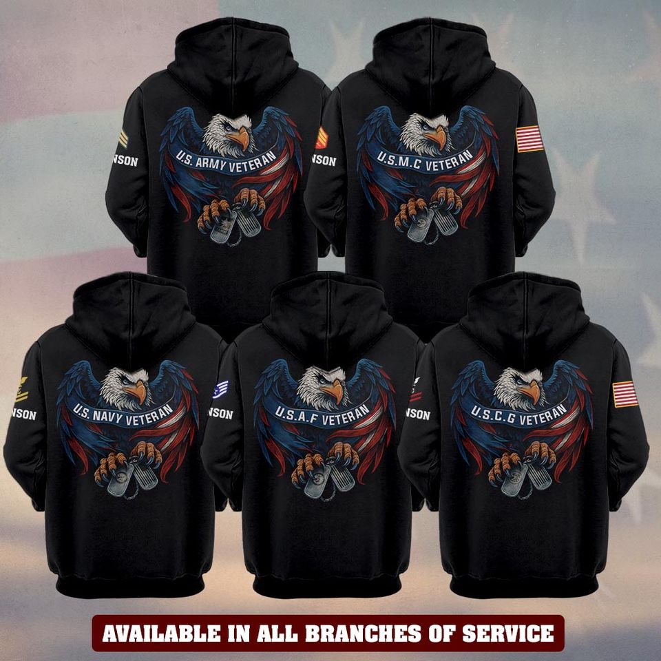 United States Military Eagle 3D Hoodie