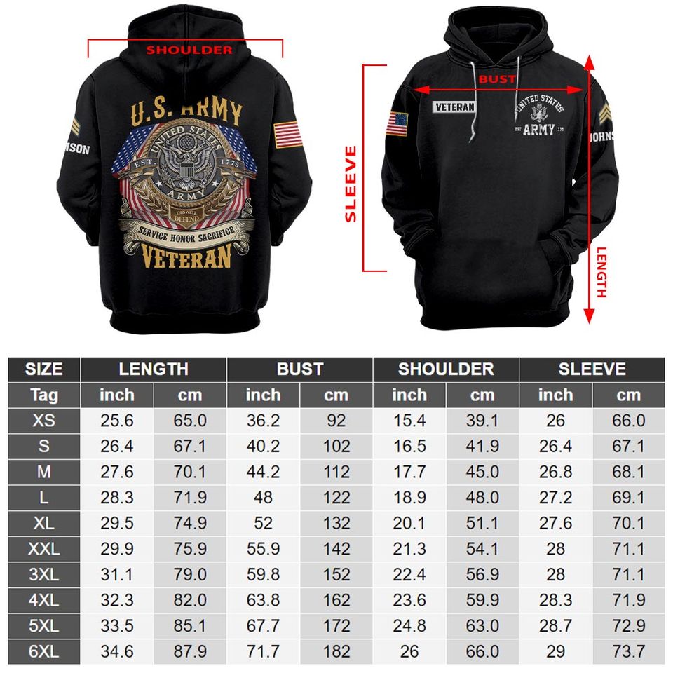 United States Veteran 3D Hoodie