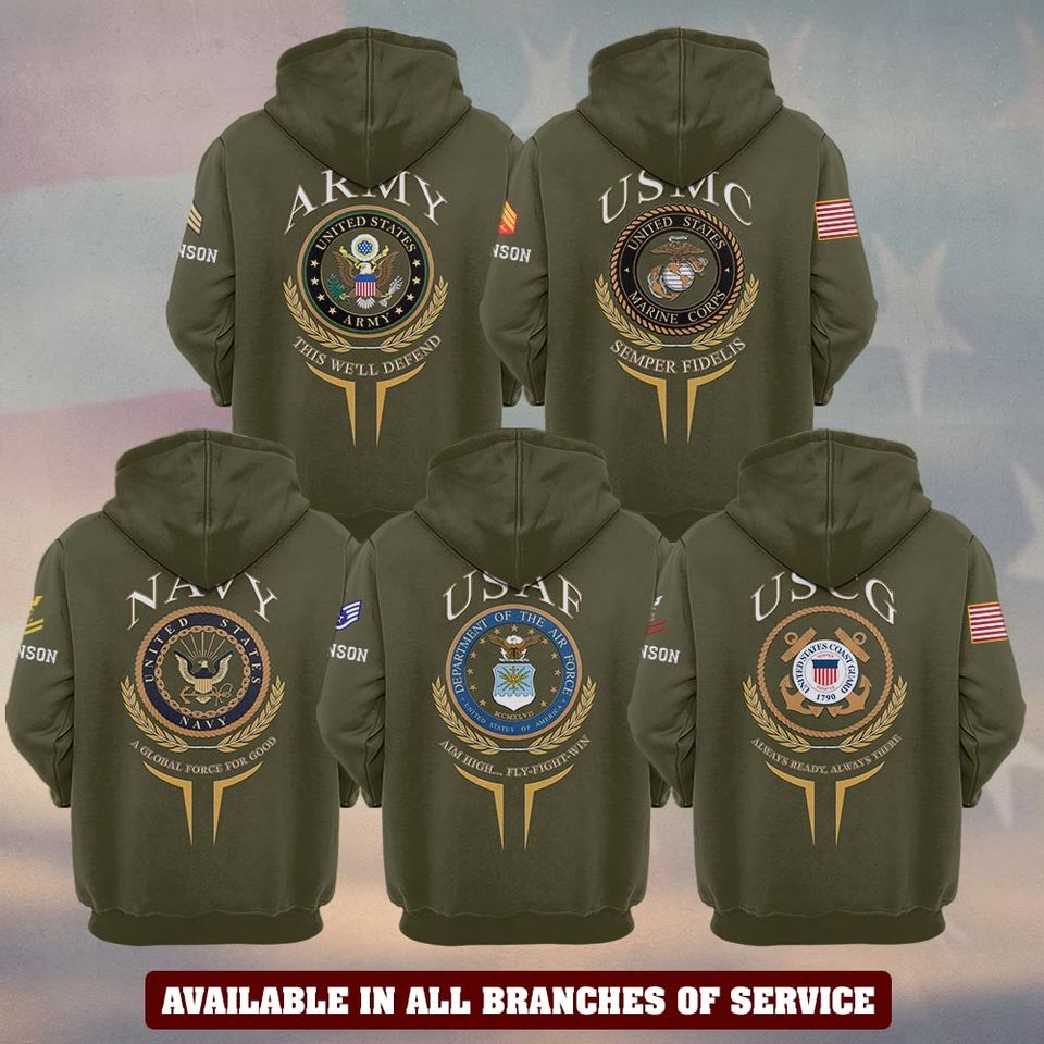 United States Military Motto 3D Hoodie