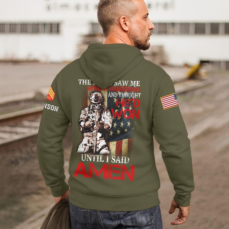 The Devil Saw Me With My Head Down And Thought He’d Won Until I Said Amen 3D Hoodie