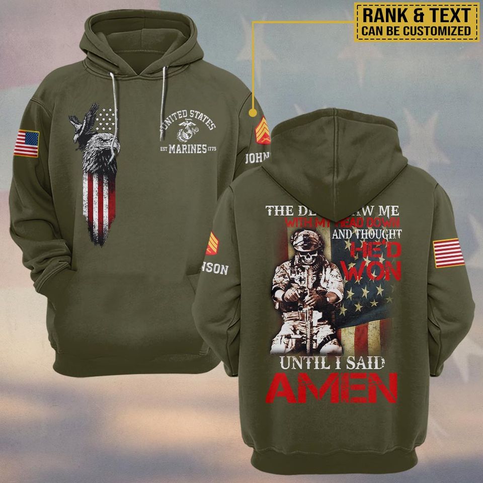 The Devil Saw Me With My Head Down And Thought He’d Won Until I Said Amen 3D Hoodie