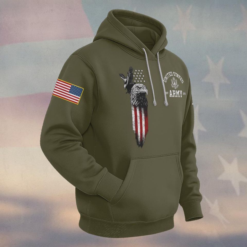 United States Military Motto 3D Hoodie