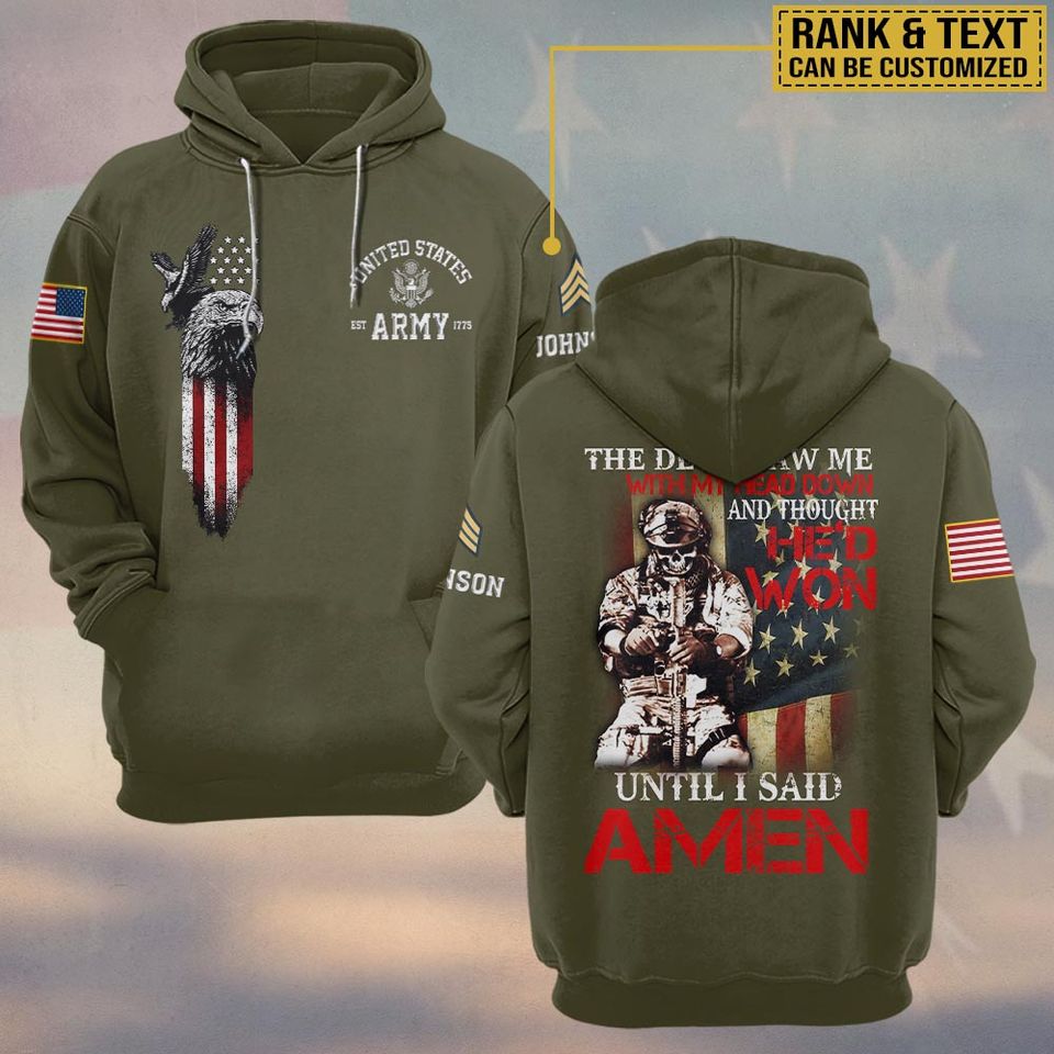 The Devil Saw Me With My Head Down And Thought He’d Won Until I Said Amen 3D Hoodie