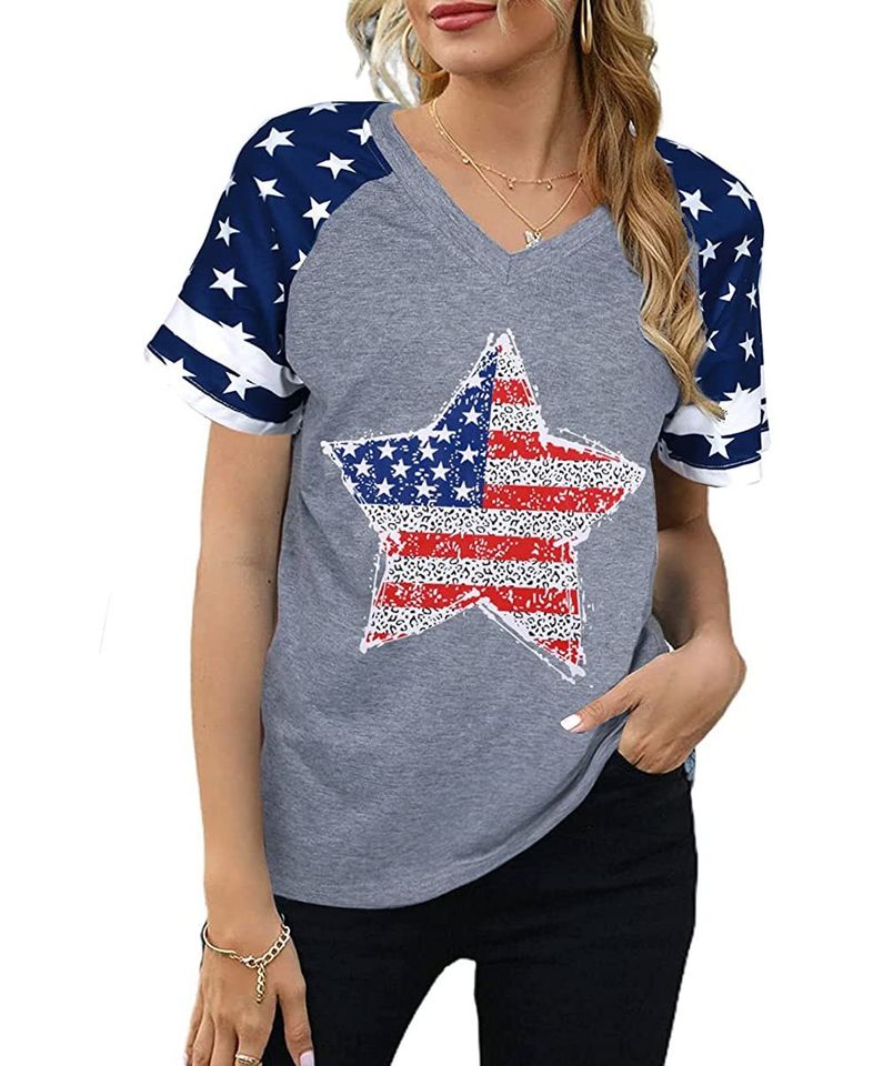 Women's T-Shirt American Flag Stars