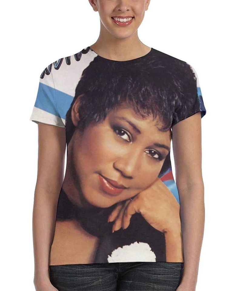 Aretha Franklin Jump to It Womans Music Theme Print T-Shirt Black