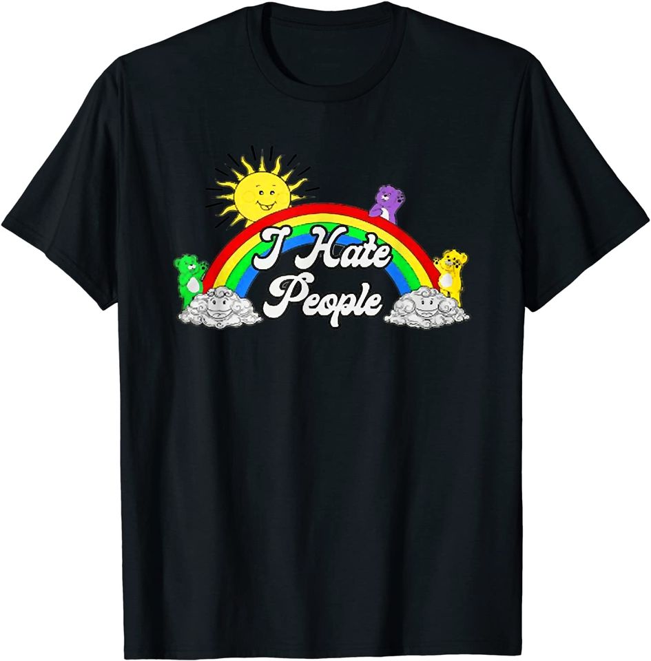 I Hate People Rainbow Printed Graphic T-Shirt