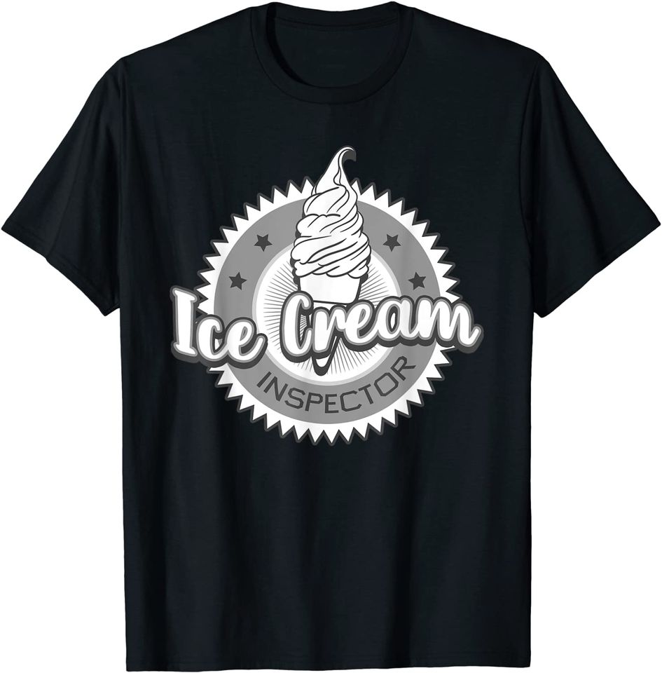 Ice Cream Inspector Sweet Frozen Dessert Sorbet Lover Cone T-Shirt