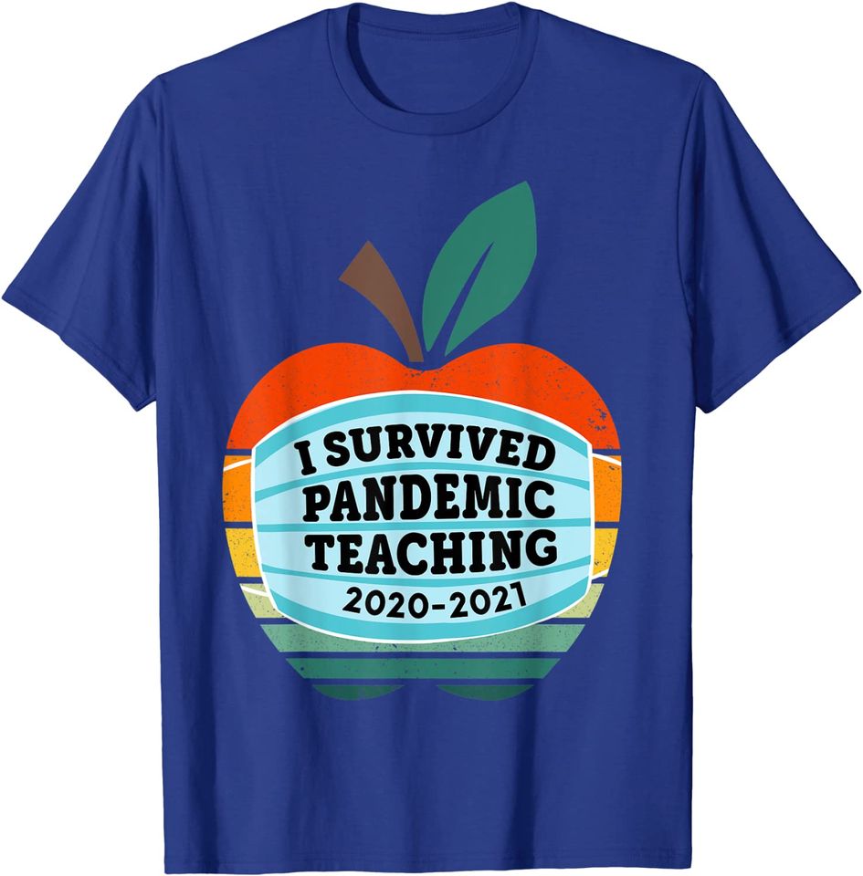 I Survived Pandemic Teaching 2020 2021 Retro Vintage Teacher T-Shirt