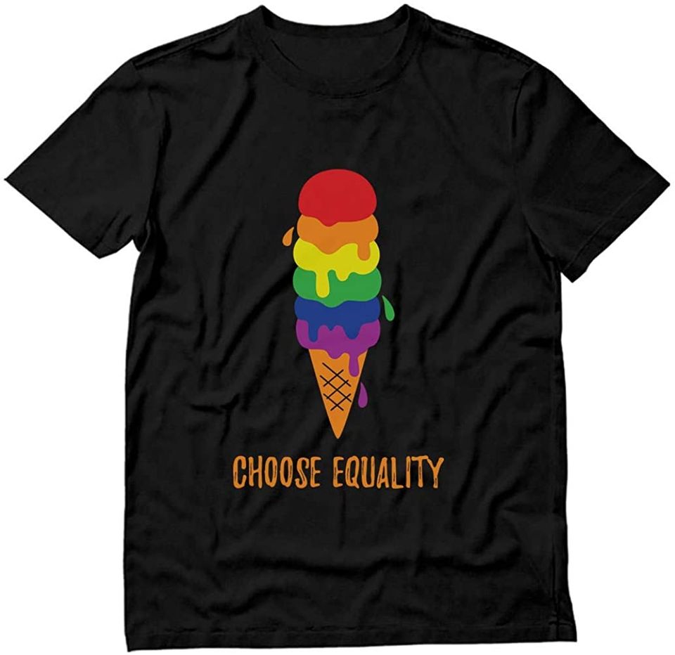 LGBT Shirt Equality Rainbow Gay Lesbian Ice Cream Pride Flag T-Shirt