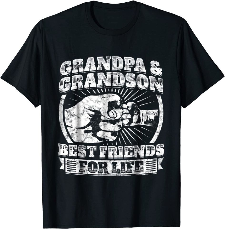 Grandpa And Grandson Gift Family Shirt Grandad Fist Bump Tee
