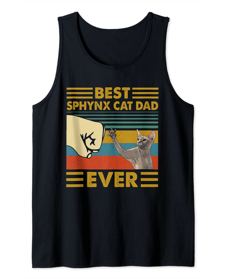 Best Sphynx Cat Dad Ever Retro Vintage Sunset Tank Top
