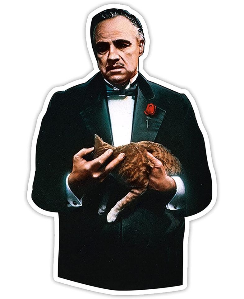 The Godfather Vito Corleone's Cat Sticker 3"