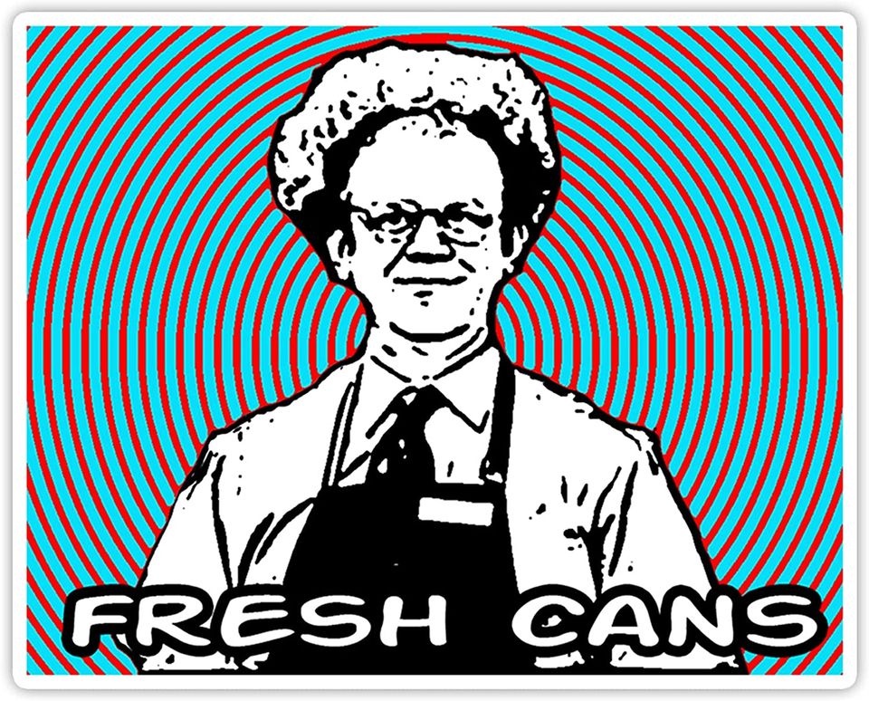 Check It Out! Dr. Steve Brule Fresh Cans Sticker 3"