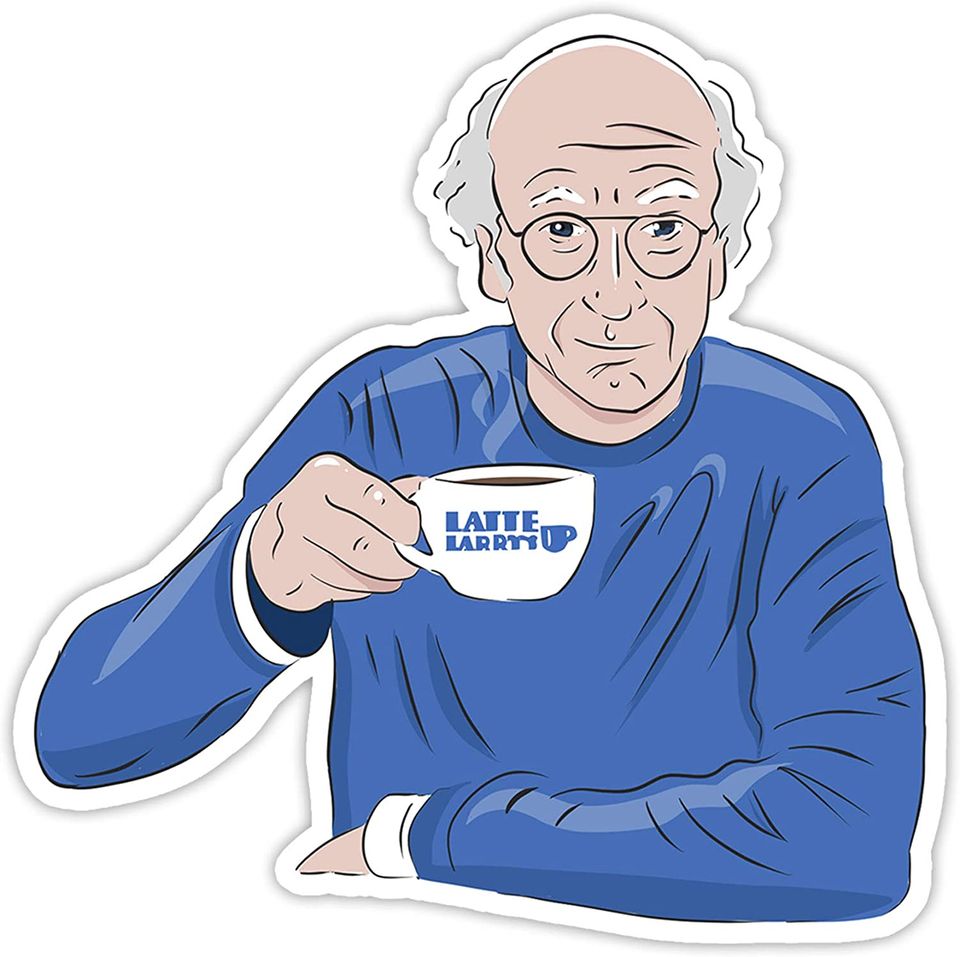 Curb Your Enthusiasm Larry David A Hot Cup of Spite Sticker 3"