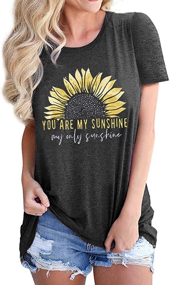 Women Sunflower Workout Tank Tops You are My Sunshine Graphic Holiday Sleeveless Shirt Tee