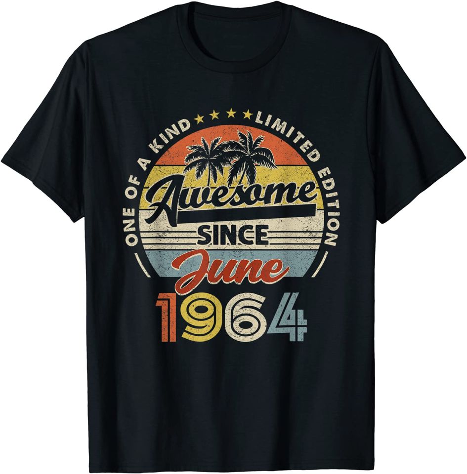 Happy 57th Birthday Vintage June 1964 Shirt 57 Years Old T-Shirt