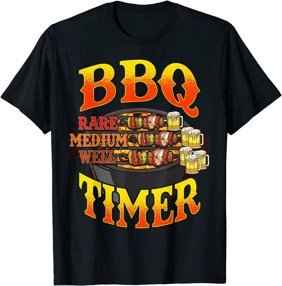 BBQ Barbecue Beer Time Funny Sayings Humor Quotes Men Dad T-Shirt