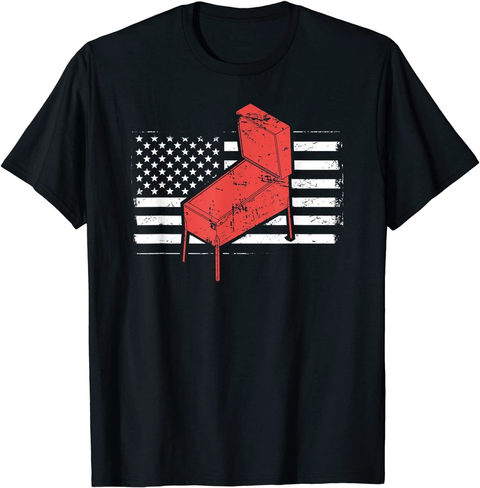 USA Flag - Pinball Machine Collecting / Classic Pinball T-Shirt