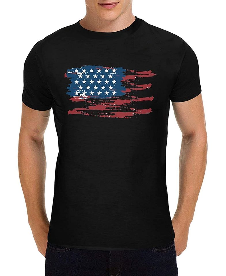 American Flag 4th of July Shirts Men Ndependence Day Patriotic Pattern Shirt Short Sleeve Top Casual