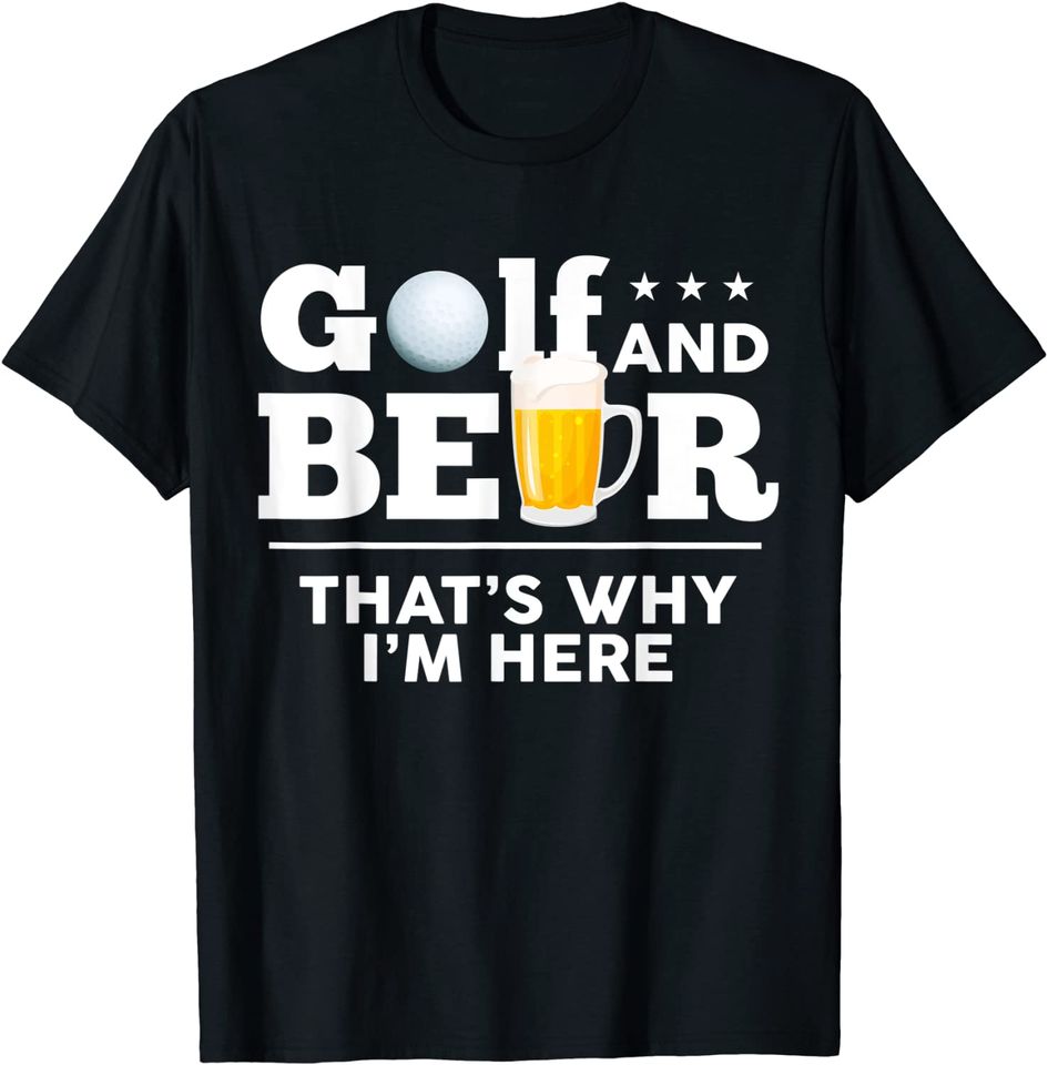 Golf and Beer Joke Dad Funny Fathers Day Drinking Birthday T-Shirt