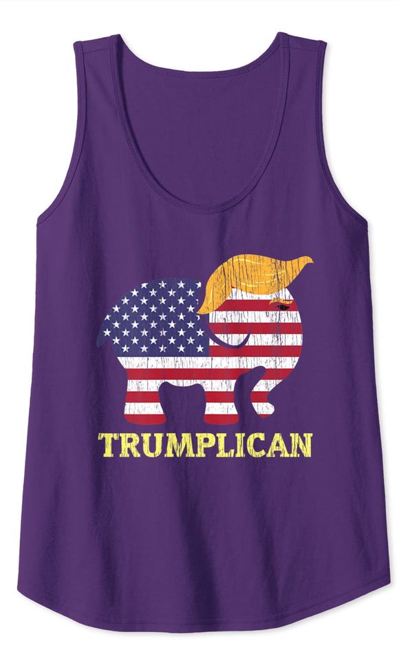 Trumplican Elephant Trump Hair 2020 Election Republican Gift Tank Top