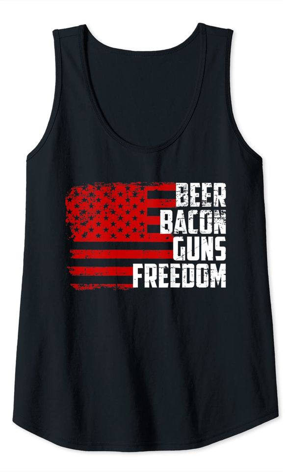 Beer Bacon Guns Freedom Funny Conservative Republican Tank Top