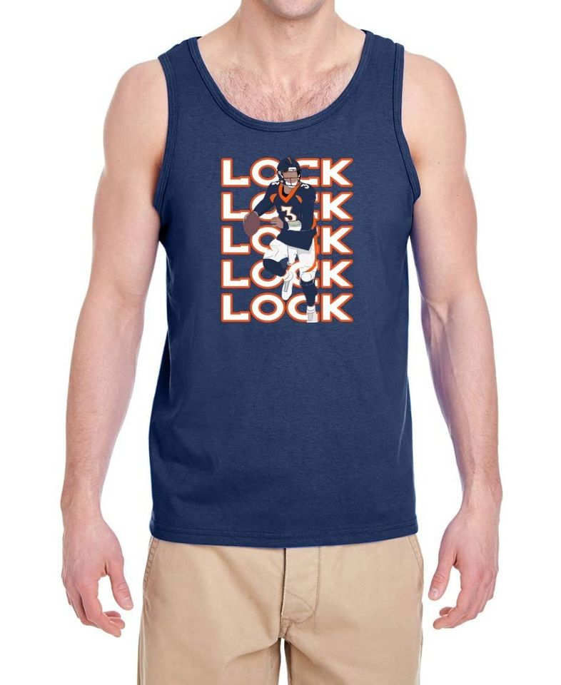 Navy Denver Lock Text Pic Tank Top Shirt
